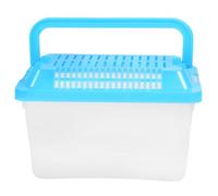 Hemobllo Portable Handheld Plastic Turtle Tank Medium Size Pet Transport Box for Hamsters Reptiles and Fish Aquarium with Lid Suitable for Travel and Outdoor Use