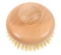 Hemobllo Portable Handle Bath Brush for Comfortable Dead Skin Removal and Effective Bathing Cleansing with Chinese Cherry Wood and Sisal, Round Shower Brush