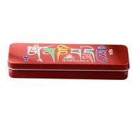 Hemobllo Portable Iron Incense Storage Box with Lightweight Sponge Interior, Decorative Red Incense Stick Carrying Case Suitable for Small Items and Aroma, Gift for Home Or Travel