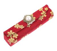 Hemobllo Portable Lipstick Storage Case with Mirror, Travel Lip Balm Holder Box in Gold Cherry Blossom Pattern, Compact Lipstick Organizer for Purse and On-The-go Use