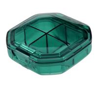 Hemobllo Portable Medicine Case 4-Grid Ps Compact Medicine Organizer Green for Travel On-the- Use