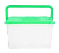 Hemobllo Portable Medium Fish Tank with Lid, Green Turtle Pattern, Hamster and Small Pet Travel Carrier Box, Plastic Aquarium Suitable for Hermit Crabs and Lizards