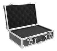 Hemobllo Portable Mini Aluminum Alloy Tool Box with Sponge Insert 25.5x16.5x9.5cm, Small Capacity Metal Tool Carrying Case for Electricians and Instrument Storage