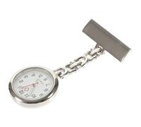 Hemobllo Portable Nurse Pocket Watch with Large Dial and Clip-on Design, Silver Stainless Steel Hanging Fob Watch for Professionals and Nurses