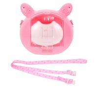 Hemobllo Portable Pig-shaped Plastic Hamster Mini Cage for Gerbil and Hedgehog Pet Carrying-out with Belt, for Sightseeing and Camping Travel Carrier