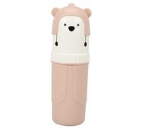 Hemobllo Portable Pink Cartoon Shaped Toothbrush Holder with Wear-Resistant Plastic Material for Travel and Hotel Use, Cute Toothbrush and Toothpaste Storage Case