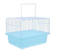 Hemobllo Portable Small Bird Cage for Lovebirds and Parakeets, Lightweight Blue Plastic Travel Cage with Carry Handle, Suitable for Cockatiels and Small Animals