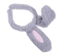Hemobllo Premium Lightweight Bunny Ear Headband for Soft Rabbit Hair Accessory for Easter Parties Birthdays Weddings and Comfortable Womens Hair Band in Grey