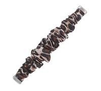 Hemobllo Printed Fabric Scrunchy Watch Band Lightweight Breathable Accessory Leopard Print Elastic Wrist Strap Compatible with Luxe Smartwatch for Daily Wear