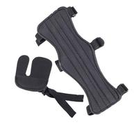 Hemobllo Professional Archery Arm Guard Convenient Finger Protector Set and Adjustable Pu Material , Washable Design Simple and Generous Style in Black for Outdoor Hunting and Practice