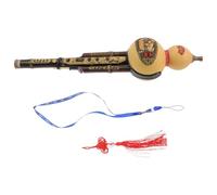 Hemobllo Professional C Tone Hulusi Chinese Bamboo Wind Instrument Natural Purple Bamboo Cucurbit Flute Folk Instrument for Adults and Students with Anti-drop Design and Colorful Yunnan