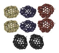 Hemobllo Professional Styling Accessories for Ballet Dancers and Cosplay Hair Bun Covers 8pcs Knitted Elastic Crochet Hair Nets Quick Wear to Keep Bun Steady Women