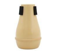 Hemobllo Professional Tenor Trombone Half-closed Abs Plastic Mute Noise Remove Accessory for Practice and Performance, Wooden Color Instrument Silencer Suitable for Medium and Baritone