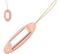 Hemobllo Pu Leather Oval Elastic Travel Luggage Tag Holder, Multipurpose Portable Bag Id Card Sleeve, Pink Boarding Pass and Baggage Label for Suitcases and Travel Accessories