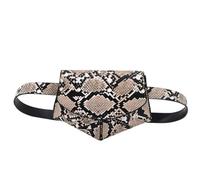 Hemobllo Pu Snake Pattern Waist Bag for Women, Outdoor Crossbody Fanny Pack with Khaki Python Print, Practical Storage Pouch for Travel and Phone Carrying