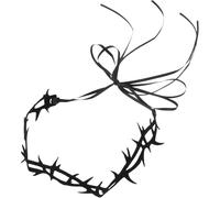 Hemobllo Punk Thorn Necklace Black Choker Gothic Felt Necklace Stand out Creates Creepy Ambiance Women Halloween 12.18x1.57x0.12in