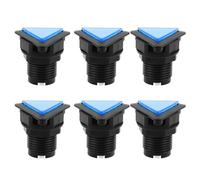 Hemobllo Push Button Switch Self-resetting Plastic Material with Micro Switch 6pcs Blue Triangle LED Illuminated for Arcade Video Games and Control Panels, for Casual Fun and Triangle