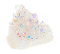 Hemobllo Quartz Cluster Amethyst Crystal Ornaments Titanium Coated Geode Mini Teaching Specimen Air Purification Student Office