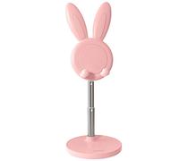 Hemobllo Rabbit Phone Holder- Bunny Phone Stand Adjustable Mobile Rack Tablet Stand Desktop Holder Support (Pink)
