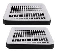 Hemobllo Rabbit Training Toilet with Detachable Grid 2Pcs Plastic Pet Litter Box for Small Animals Including Guinea Pigs and Ferrets Rounded Mesh Edges, Anti-Slip Design for Cage Use