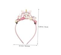 Hemobllo Rainbow Unicorn Birthday Headband with Design Glitter Tiara Hair Hoop for Birthday Party Comfortable Photo Prop Accessory for Weddings Role Play and Festivals