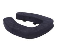 Hemobllo Raised Toilet Seat Cushion Pad for Seniors, Thickened Grey Plush Fabric, Washable Padded Bathroom Seat Cover for Winter Comfort and Toilet Assistance