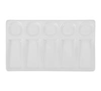 Hemobllo Rectangular Ceramic Watercolour Palette 7.60×4.33 Inch with 5 Round & 5 Rectangular Wells - Leak-Proof for Easy Cleaning, Smooth White Surface for Precise Colour Mixing