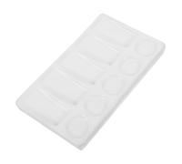 Hemobllo Rectangular Plastic Watercolor Palette White Leak Mixing Tray Rectangular Wells for Gouache Oil Painting and Easy Cleaning