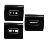 Hemobllo Recycling Box for Safe Storage and Protection from Injury Razor Iron Container 3pcs Black Creative Barber Holder for Home or Professional Use