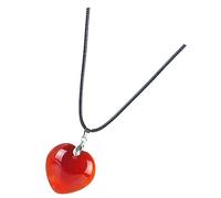 Hemobllo Red Agate Heart Pendant Necklace for Women Natural Charm Sweater Necklace with Design Stylish Red Accessory for Gift and Daily Wear