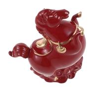 Hemobllo Red Ceramic Horse Figurine Decorative Statue with Authentic Artistic Appeal and Easy to Clean, for Desktop or New Year Collection Display, Feng Shui Zodiac Ornament for Luck
