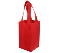 Hemobllo Red Felt Wine Storage Box with Handle, Portable Wine Carrier Bag with Removable Inner Compartment for Carrying Four Bottles, Stylish and Convenient Bag for Travel and Parties