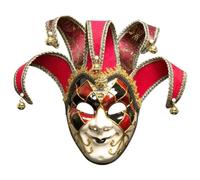 Hemobllo Red Venetian Full Face Mask for Halloween Cosplay Party Prop | Plastic Red Design, Wall Art Decoration, Photo Props, Carnival Costume Accessory for Masquerade Events