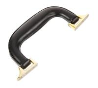 Hemobllo Replacement Suitcase Handle Grip and Luggage Case Plastic Handle for Travel Suitcases and Toolbox, Sturdy Black Faux Leather with Gold Feet, Suitable for Carry-on and Hard Case