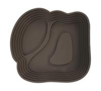 Hemobllo Reptile Bathing Pool and Feeding Basin for Turtles and Lizards, Large Dual-sided Turtle Soaking Tub with Brown-green Habitat Decoration, Water and Food Tray for Reptile Care