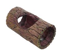 Hemobllo Resin Reptile Hideout Suction Cups, Lifelike Bark Log Shelter for Frogs and Lizards, Protective Gecko Tank Cave, Amphibian Habitat Decor and Aquarium Fish Tank Accessory