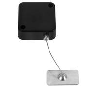 Hemobllo Retractable Anti-Lost Wire Case with Steel Cable 1 Meter, Safety Cable Lock for Electronic Product Display, Black with Lock Buckle and Square Iron Cap, Telescopic Anti-Theft Tether