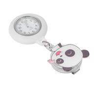 Hemobllo Retractable Nursing Watch with Unique Panda-Shaped Quartz Dial and Alloy Clip, Easy to Fix for Doctors and Nurses, Featuring A Creative Cartoon Style as A Hanging Nurse Watch