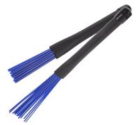 Hemobllo Retractable Nylon Wire Drum Brush Pair with Blue Plastic Handle Drum Percussion Accessory for Jazz