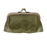 Hemobllo Retro Green Coin Purse for Women with Thick Pu Material and Alloy Hardware Accessories, Elegant Compact Change Holder Wallet Suitable for Daily Use