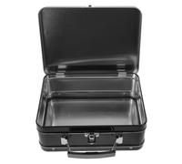 Hemobllo Retro Metal Lunch Box with Handle and Locking Clasp, 205x150x75mm Black Tinplate Storage Container, Portable Vintage Style Tin Pail for Office, Picnic and Snack Organization