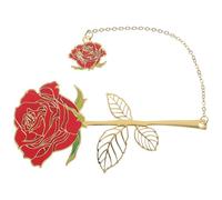 Hemobllo Retro Rose Shape Metal Bookmark Lightweight and Portable Iron Page Marker for Readers and Writers, Decorative Book Mark for Office and School Supplies