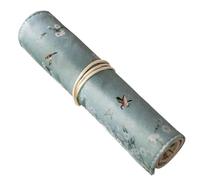 Hemobllo Retro Style Pencil Roll Bag with Beautiful Flowers and Cranes Printing, Polyester Material, Easy to Carry for Storing Pencils at Home