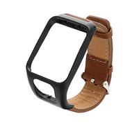 Hemobllo Retro Textured Watch Band Replacement Compatible with Tomtom Runner 3 and Adventurer Adjustable Leather Strap for Smartwatch Accessories