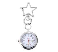 Hemobllo Retro Women's Pocket Watch Luminous Dial and Star Buckle for Nurses Doctors Key Ring Portable Watch