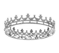 Hemobllo Retro Zinc Alloy Party Crown with Rhinestones Vintage Baroque Round Headpiece for Men Halloween Costume Prop Elegant Decorative Accessory for Birthday and Cosplay