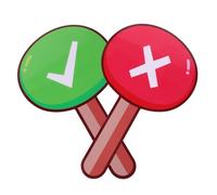 Hemobllo Reusable Double-sided Classroom Answer Paddles Set, Small 15x25cm Pvc and Tempered Film Handheld Voting Boards for Teacher-student Interaction, Game Judging, Educational Activities