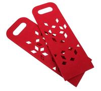 Hemobllo Reusable Felt Wine Bottle Tote Bag 2Pcs Red Non-Woven Fabric Carrying Bags for Wine Festivals