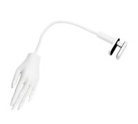 Hemobllo Reusable Nail Practice Hand Model for Nail Art Learning and Showcasing, White Plastic Hand Mannequin with Versatile Tool Feature and Easy Cleaning, Suitable for Beginners