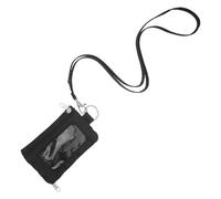 Hemobllo RFID Blocking Mini Wallet with Id Window and Water Resistant Oxford Cloth Material, Includes Lanyard and Key Ring, for Travel and Commute in Black